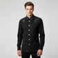 Men's gothic  long Sleeve Shirt with satin patch work Easto Garments