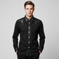 Men's gothic  long Sleeve Shirt with satin patch work Easto Garments