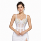 white mesh corset wholesale embroidered piece
