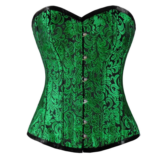 Urania Authentic Overbust Corset Black Green Easto Garments
