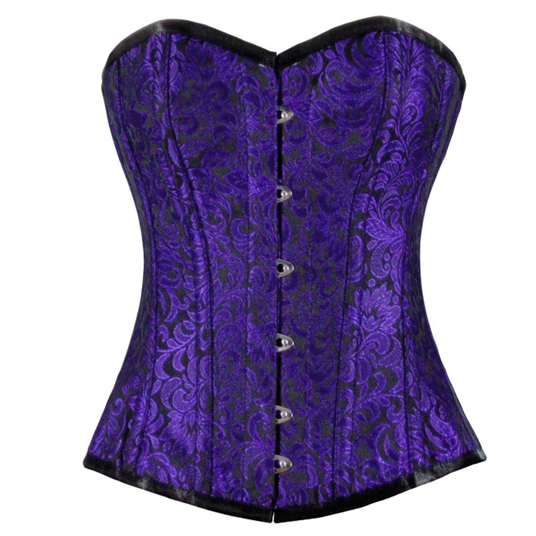 Urania Authentic Overbust Corset Black Purple Easto Garments