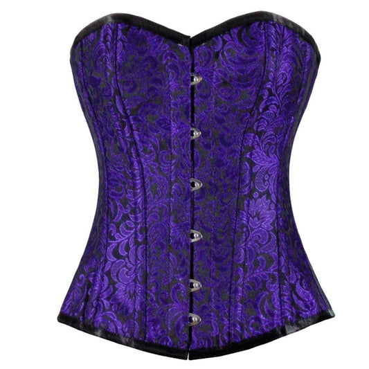 Urania Authentic Overbust Corset Black Purple Easto Garments