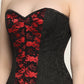 Red Black waist reducing  overbust Corsets
