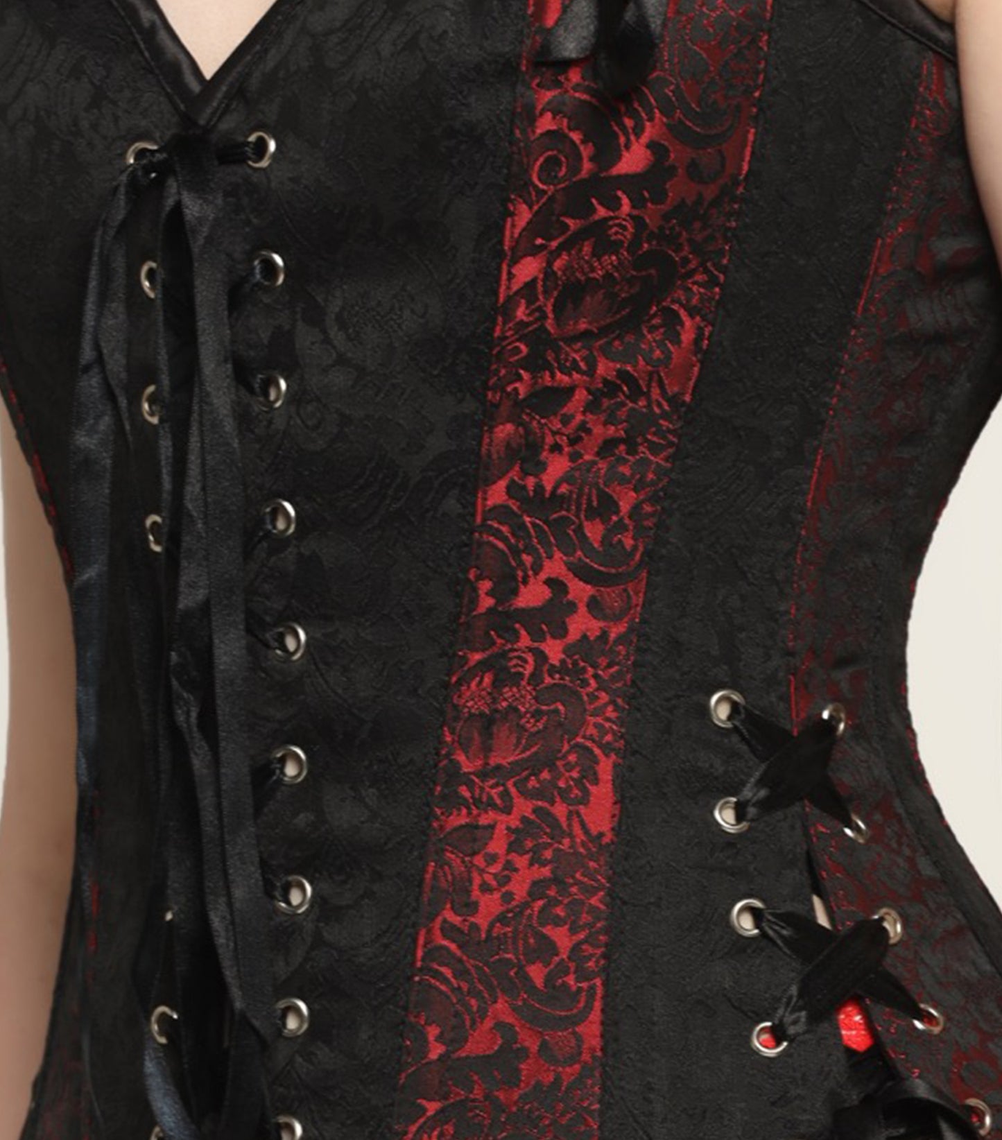 Black/Red Overbust corset