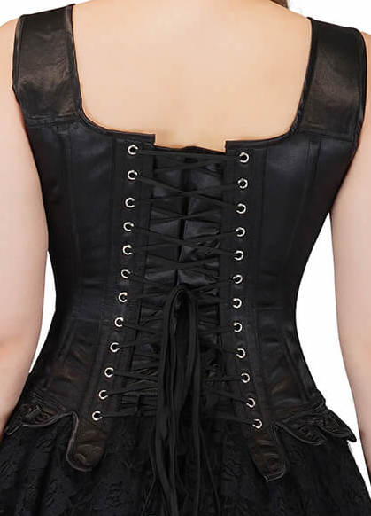 Black Satin Overbust corset