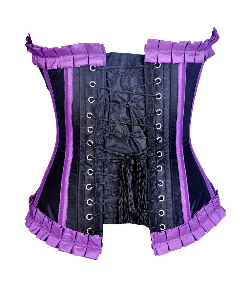 Quintella Black Satin Authentic Overbust Corset Easto Garments