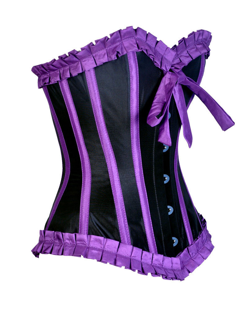 Quintella Black Satin Authentic Overbust Corset Easto Garments