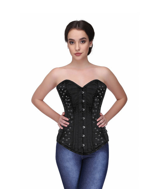 Black Satin Waist Reducing Over bust Corsets