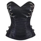 Black Faux Leather waist reducing overbust Corsets Overbust Corset Easto Garments