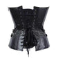 Black Faux Leather waist reducing overbust Corsets Overbust Corset Easto Garments
