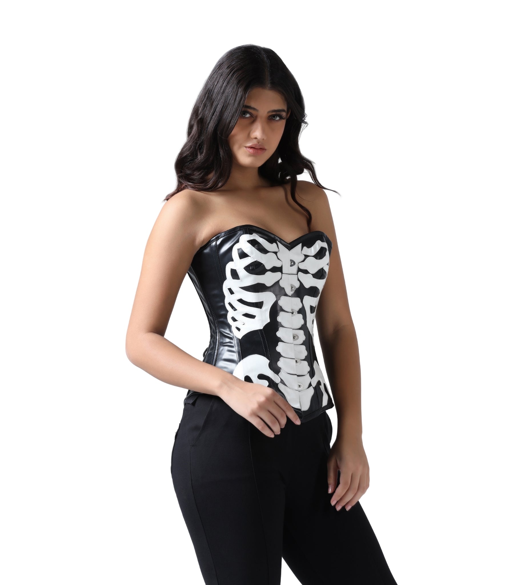 Black/White Pu Overbust Corset – Wholesalenext