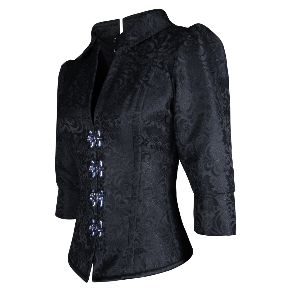 Black brocade corset shirt