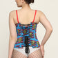 Suzani printed waist reducing longlined underbust corset