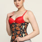 Pumpkin ghost printed waist reducing  underbust corset