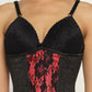 Red Black waist reducing  underbust corset