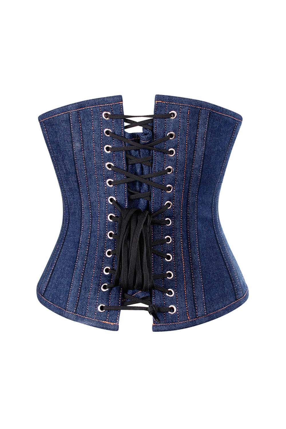 Blue Denim waist reducing  underbust corset