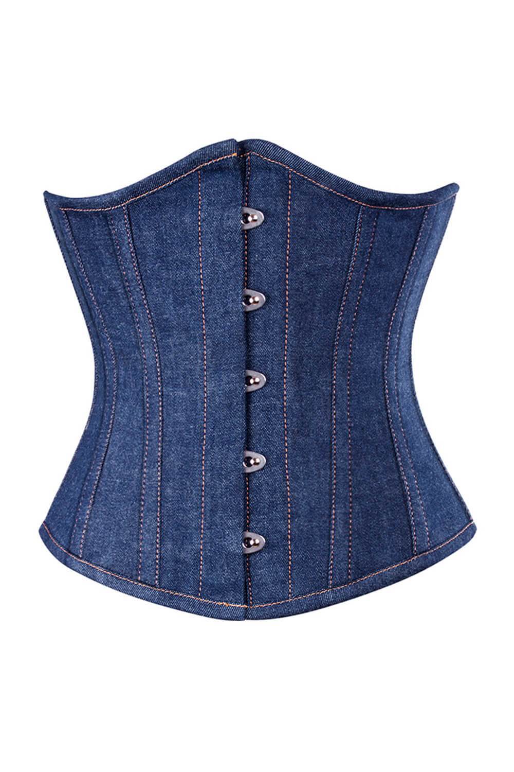 Blue Denim waist reducing  underbust corset