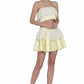 Light yellow and off white western dress.