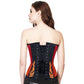 Red/black fire embroidered overbust corset