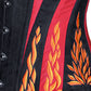 Red/black fire embroidered overbust corset