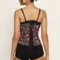 Ikat printed waist reducing  underbust corset