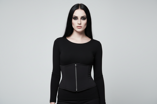 SHORT BLACK COTTON CORSET Easto Garments