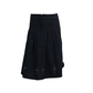 Dark Cross Pleated High Waist Mini Black Skirt