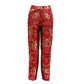 Red Gold Jacquard Side Lace Trouser