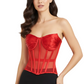 Red Mesh Overbust Corset Easto Garments