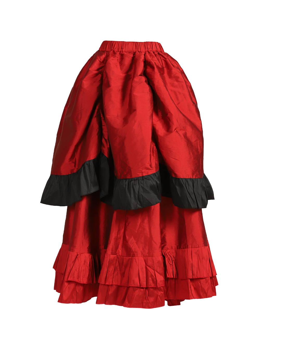 Red and Black Skirt in Tafta - Wholesale Easto Garments