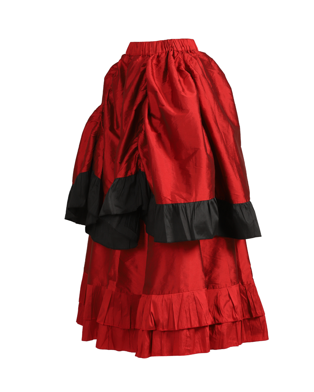Red and Black Skirt in Tafta - Wholesale Easto Garments