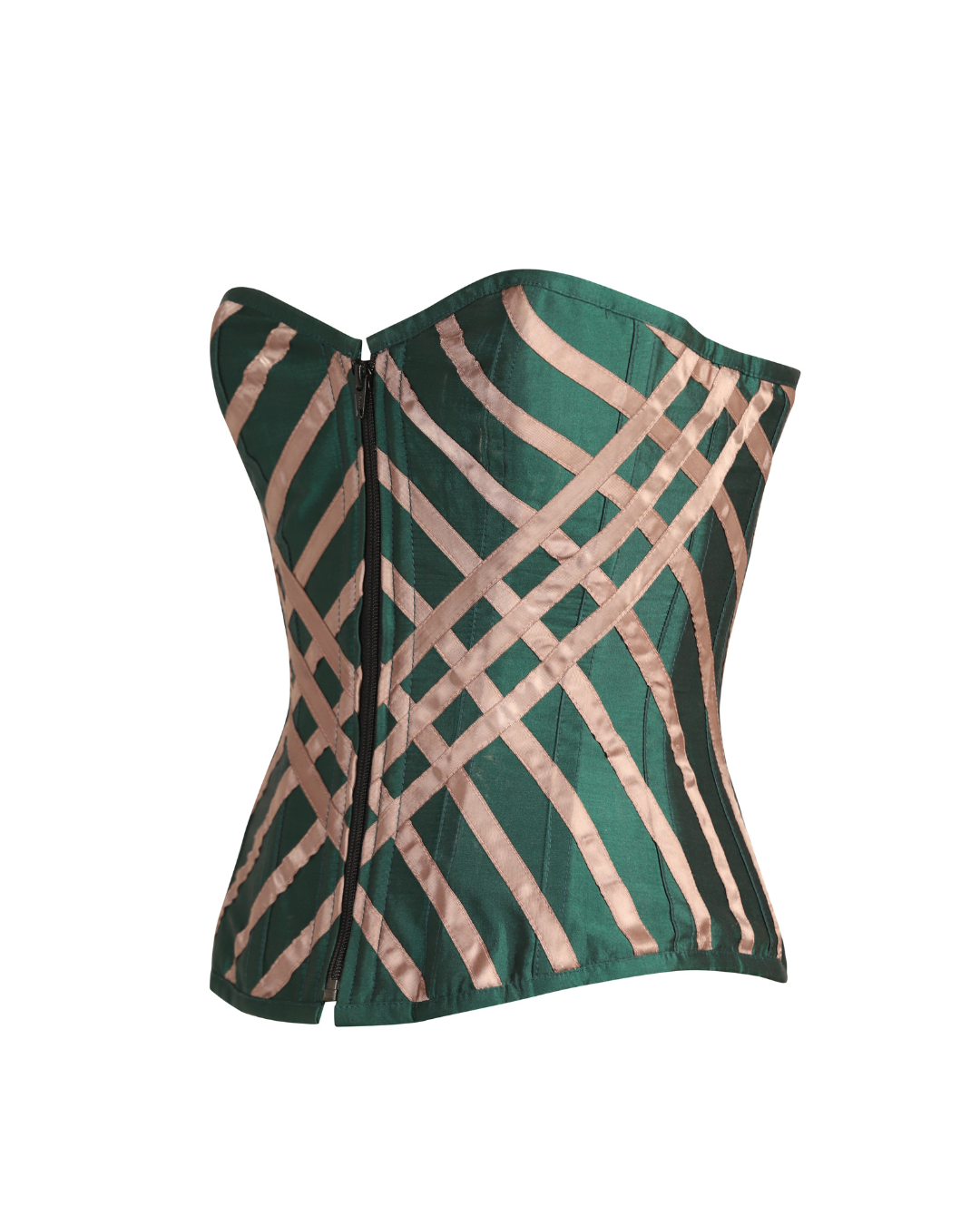 Green Tafta Overbust Corset Easto Garments