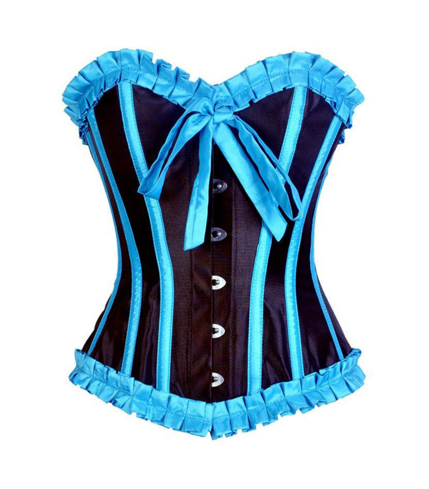 Quintella Black Satin Authentic Overbust Corset Easto Garments