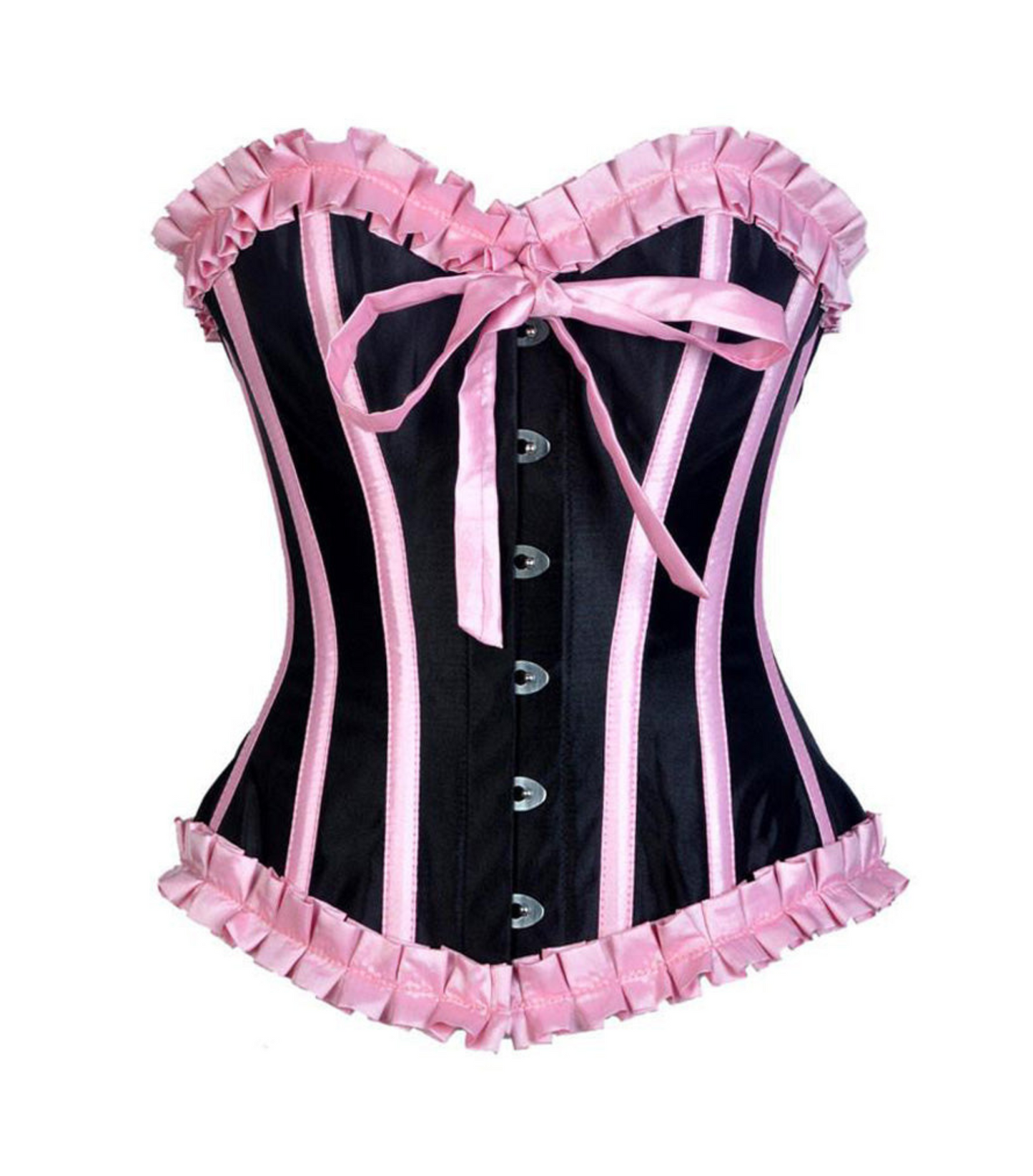 Quintella Black Satin Authentic Overbust Corset Easto Garments