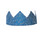 Brocade Fabric Crown - White Turquoise