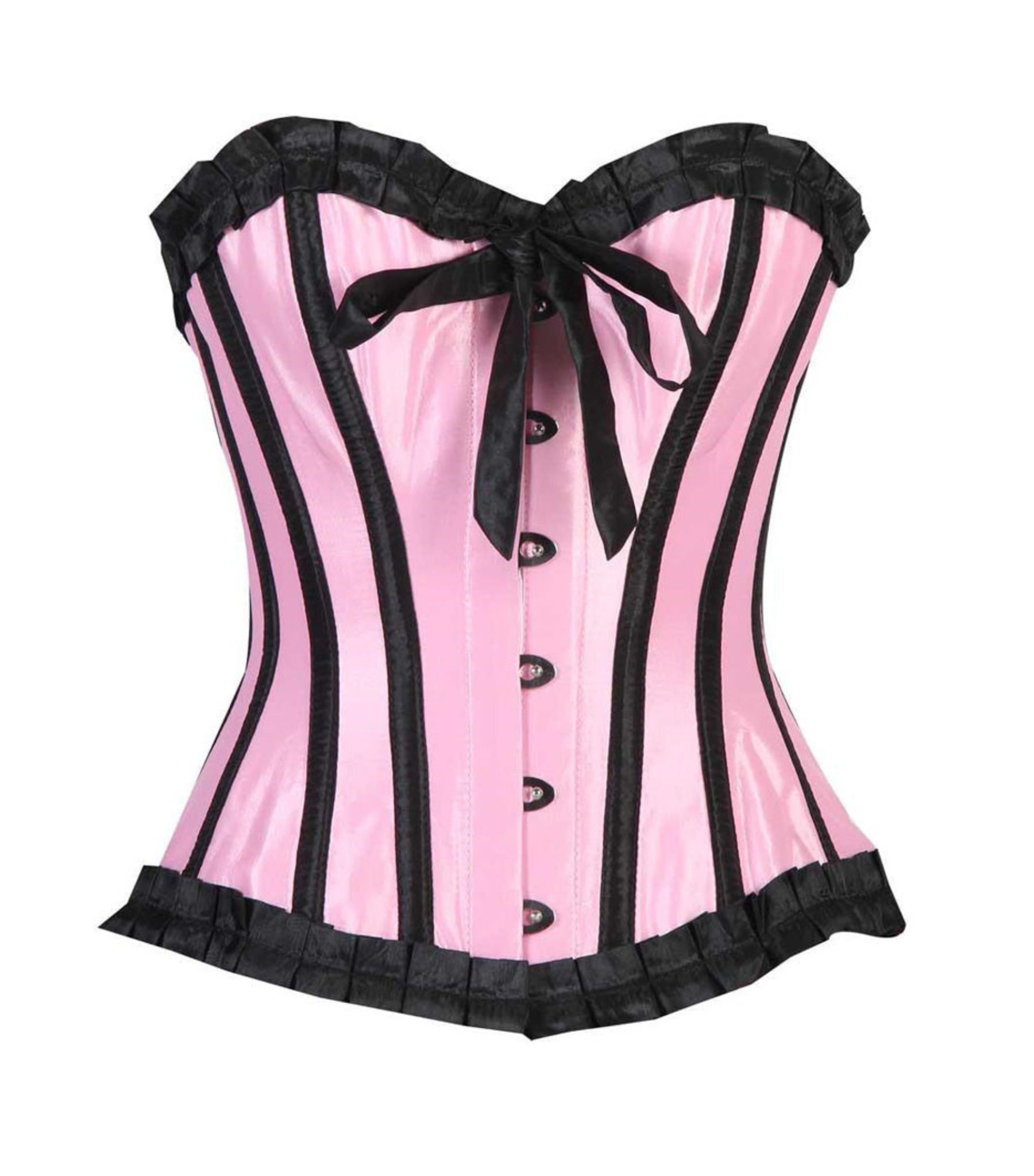 Quintella Black Satin Authentic Overbust Corset Easto Garments