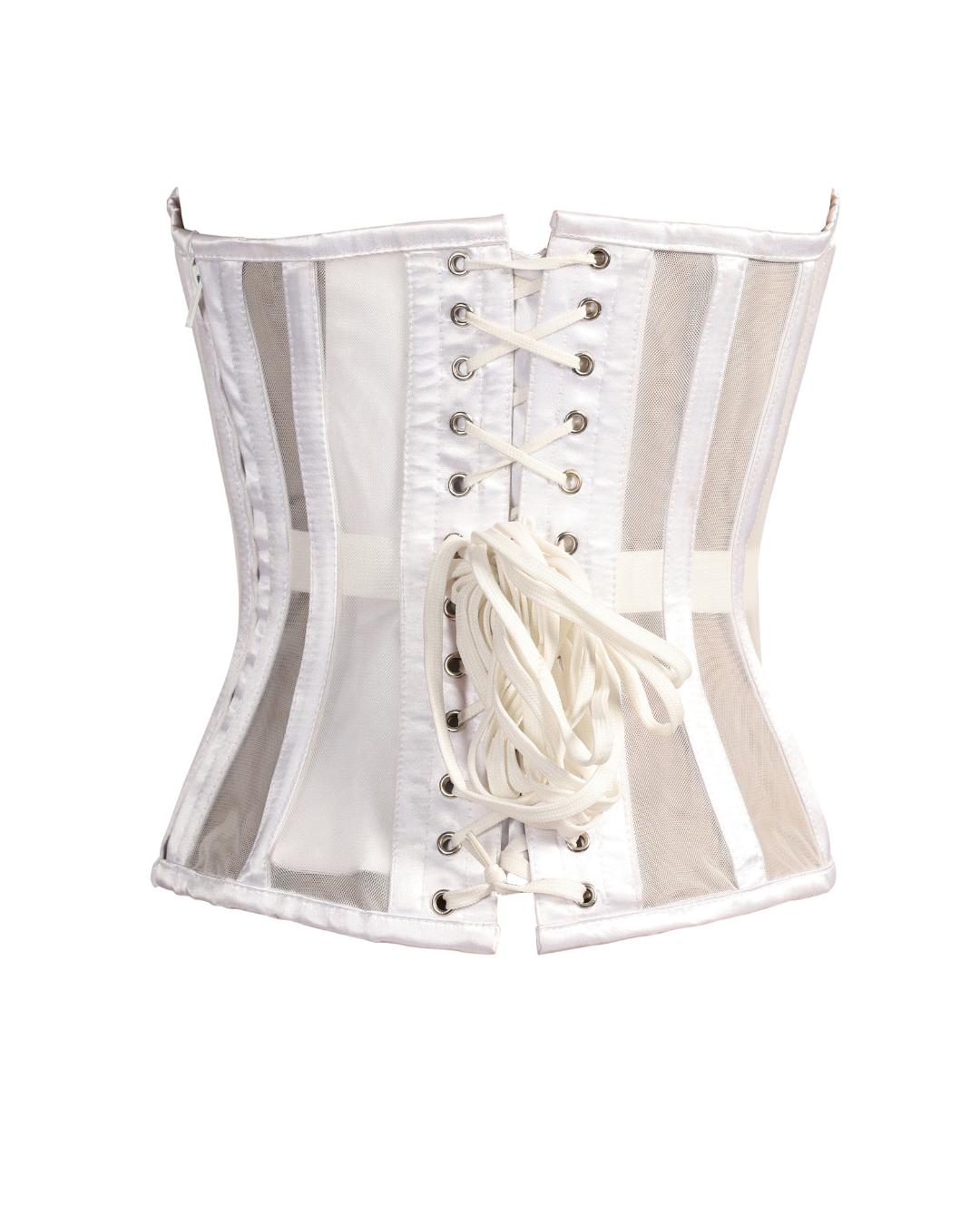 White Mesh Overbust Corset Easto Garments