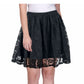 Black Floral Net Pleated Skirt - Wholesale