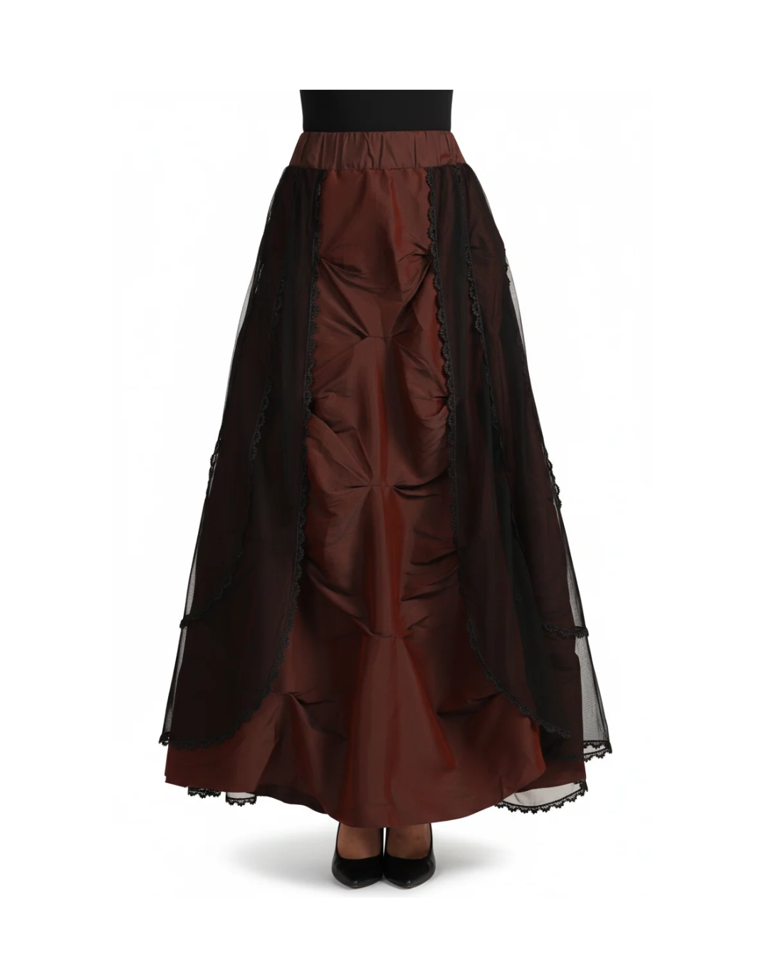 Copper and Black Skirt in Tafta - Wholesale Easto Garments