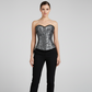 Urania Authentic Overbust Corset Black Silver Easto Garments