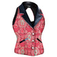 Camille Redgold Jacquard Fabric Notch Collar Waistcoat