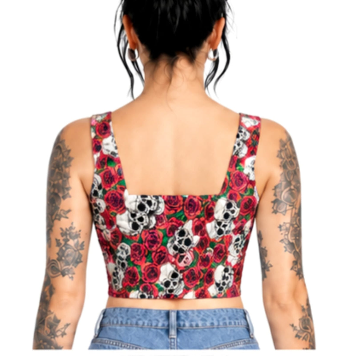Skull Rose Print Cotton Wholesale Crop Top Easto Garments