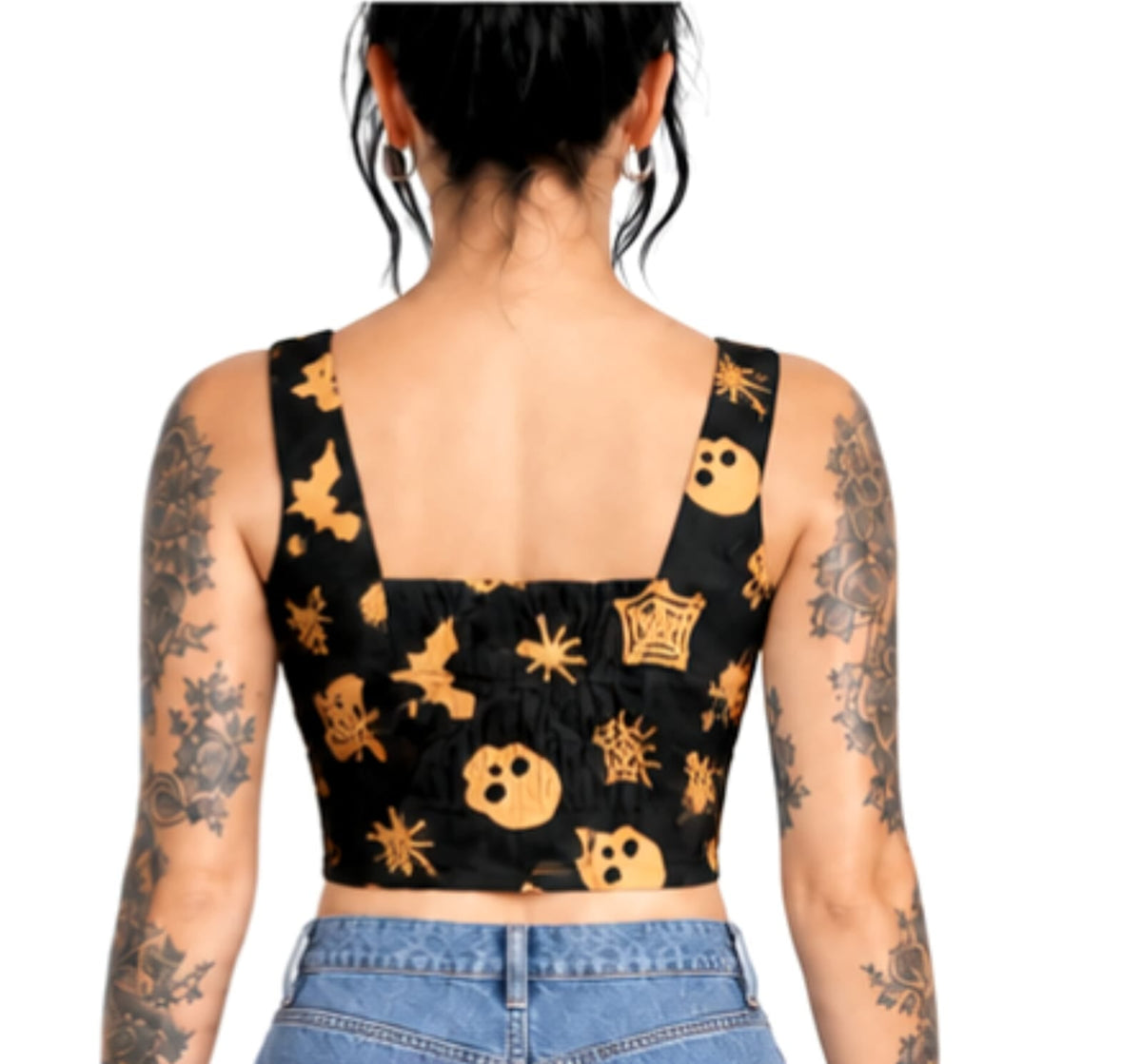 Camille Spider printed Cotton Wholesale Crop Top Easto Garments