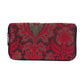 Red/Green jacquard Wallet with Black Faux Leather Bow
