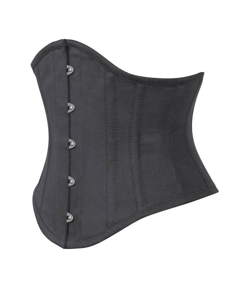 Black Cotton  Waist Reducing Authentic Steel Boned Sexy Underbust Corset Easto Garments
