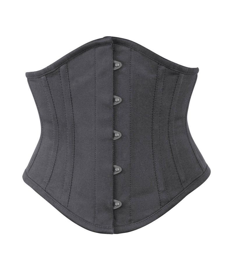 Black Cotton  Waist Reducing Authentic Steel Boned Sexy Underbust Corset Easto Garments