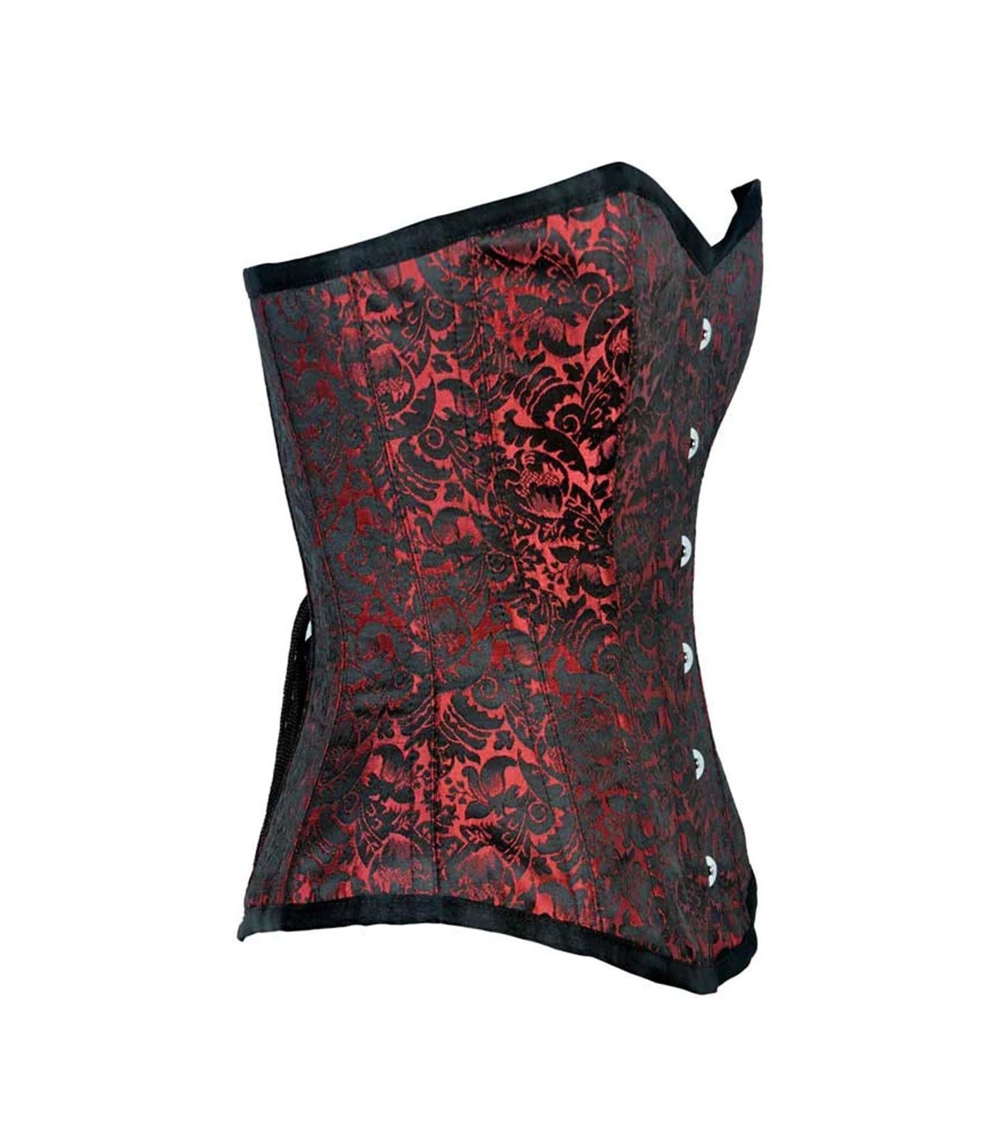 Red Brocade Authentic Overbust Corset Easto Garments