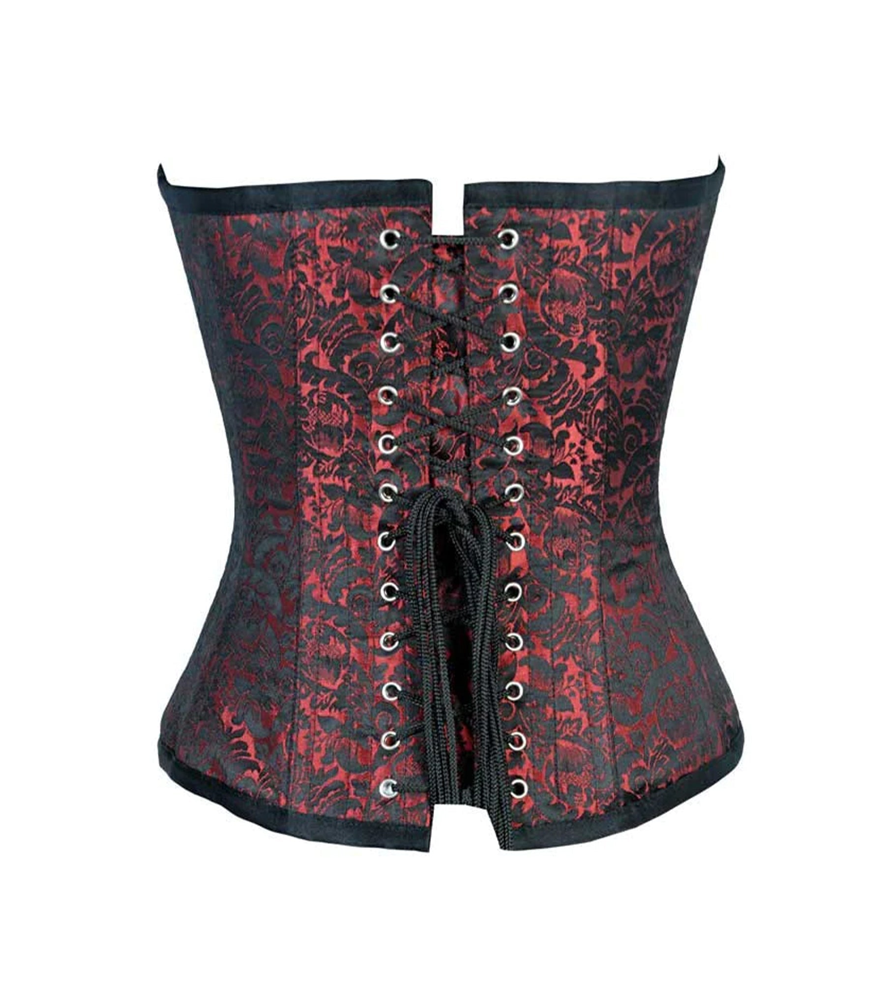 Red Brocade Authentic Overbust Corset Easto Garments