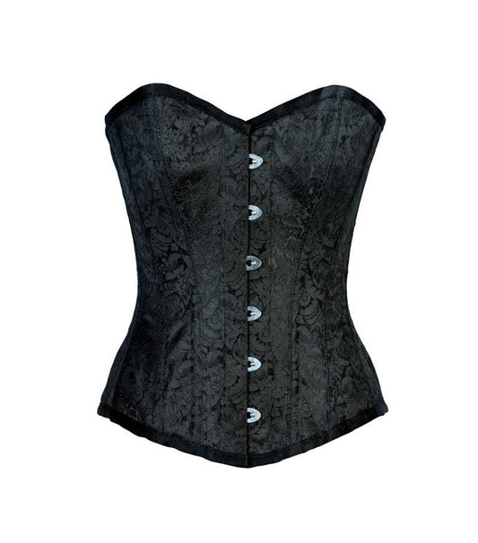 Black Brocade Authentic Overbust Corset Easto Garments