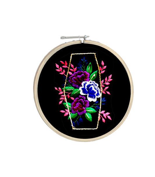 Floral Hand Embroidery Hoop Art